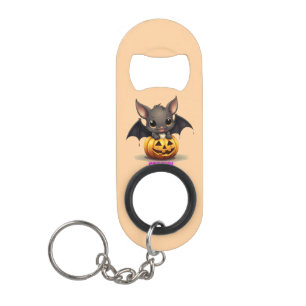 Adorable Bat on Pumpkin Cute Halloween Decor 2024