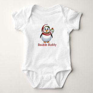 Adorable Bauble Buddy Penguin Christmas  Baby Bodysuit