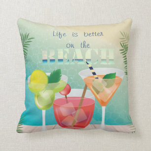 Adorable Beach, Cocktails Cushion