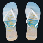 Adorable Beach Gold  Glitter Bride -Personalised Flip Flops<br><div class="desc">Cute beach with gold glittery bride and your name. Select the costume button to change the fonts style, colour and size.Any girl would love to have this elegant and stylish design .</div>
