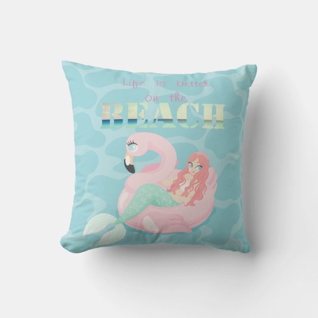 Adorable  Beach, Mermaid Cushion (Front)