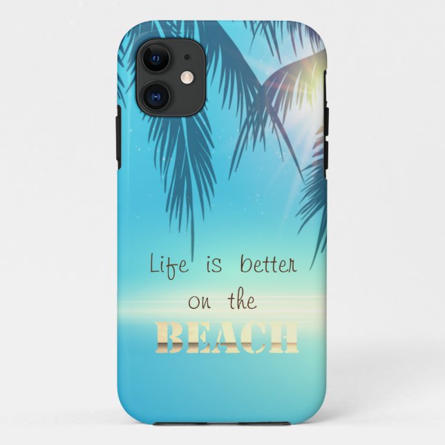 Adorable Beach Palm Leaves  Case-Mate iPhone Case (Back)