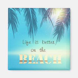 Adorable Beach Palm Leaves  Magnet
