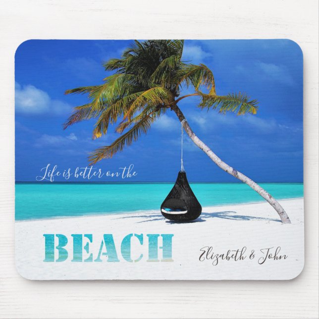Adorable Beach,Palm,-Personalised Mouse Mat (Front)