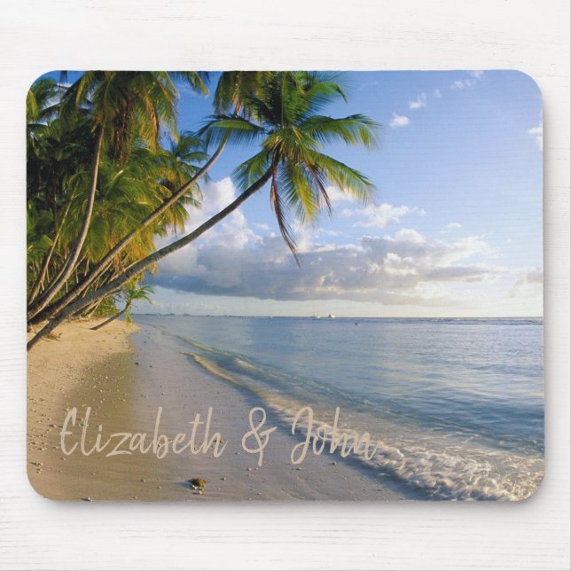 Adorable Beach,Sand,Palm   -Personalised Mouse Mat (Front)