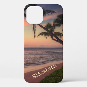 Adorable Beach Sunset Palm iPhone 12 Case