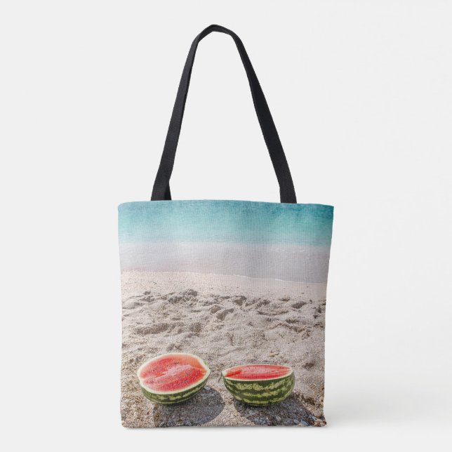 Adorable Beach Watermelon-Personalised Tote Bag (Back)
