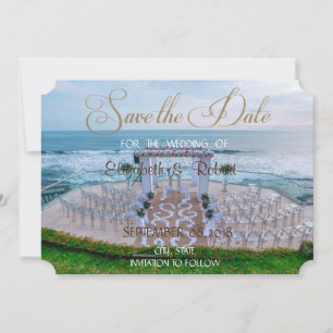 Adorable Beach Wedding,Floral Arbor Save The Date