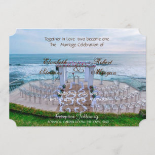 Adorable Beach  Wedding Floral  Invitation