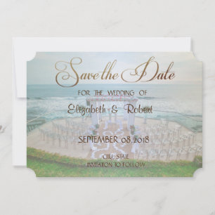 Adorable Beach Wedding,Floral Save The Date