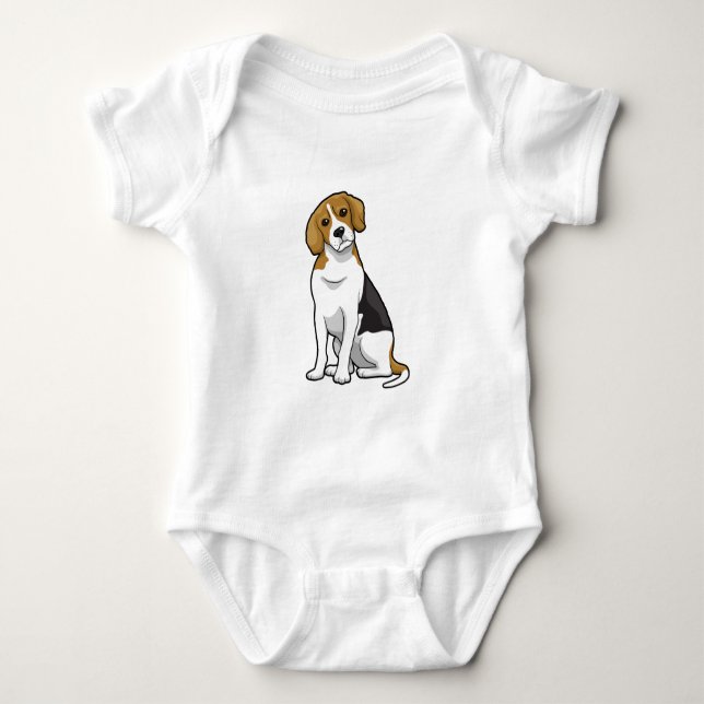 Adorable Beagle Baby Bodysuit (Front)