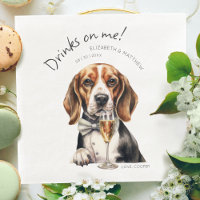Adorable Beagle Waiter Watercolor Customisable