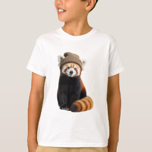 Adorable Beanie Red Panda Kids T-Shirt