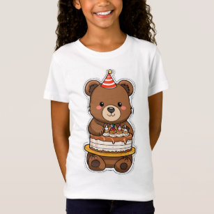 Adorable Bear Birthday Bash Sticker Set  T-Shirt