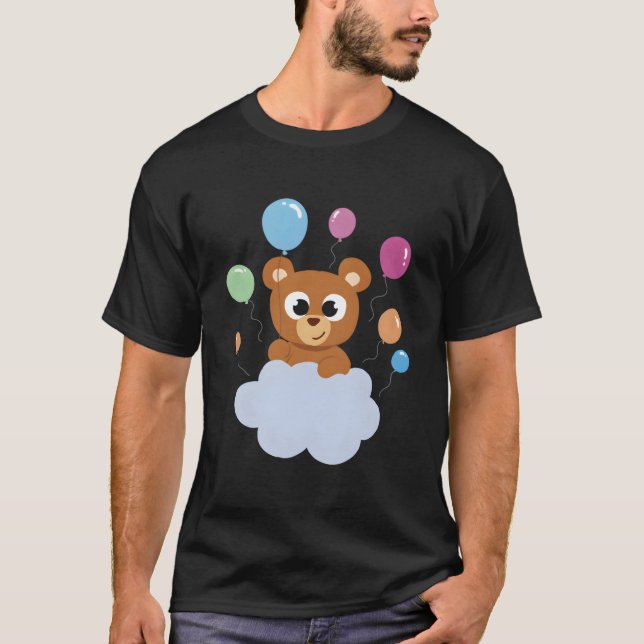 Adorable Bear On Cloud For A And Cosy Look T-Shirt (Front)