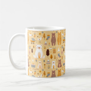 Adorable Bear Pattern Coffee Mug