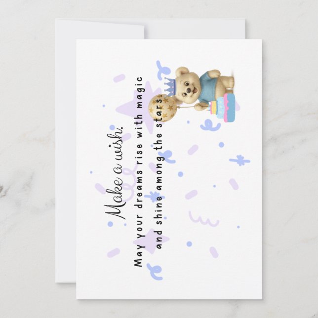 Adorable Bear Trio Happy Birthday Card  (Back)