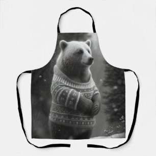 Adorable Bear Wearing a Cosy Sweater Apron