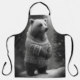 Adorable Bear Wearing a Cosy Sweater Apron