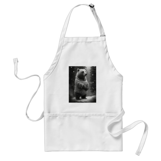 Adorable Bear Wearing a Cosy Sweater Standard Apron (Front)