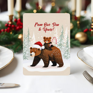 Adorable Bears and Festive Message Holiday Card