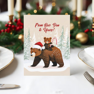 Adorable Bears and Festive Message Holiday Card