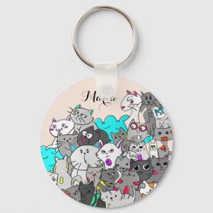 Adorable Beautiful Cute Cats Key Ring