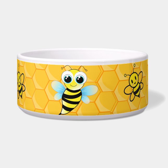 Adorable Bee & Honey Hives Pets Bowl (Front)
