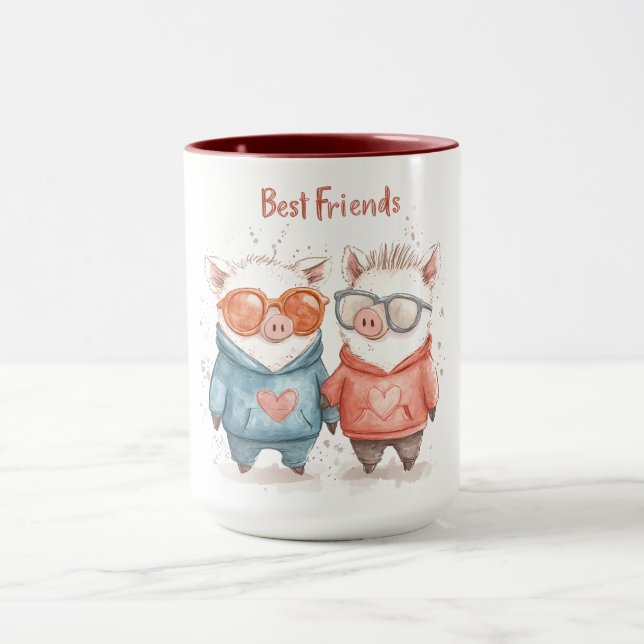 Adorable Best Friends Pig Mug (Center)