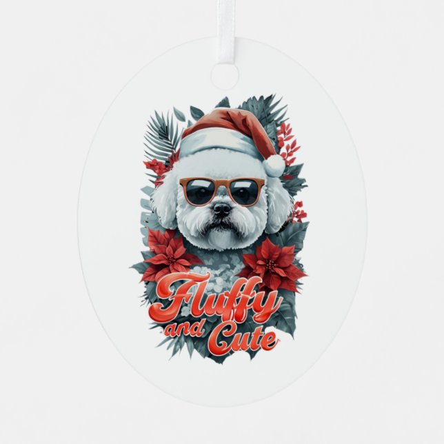 Adorable Bichon Ornament (Front)