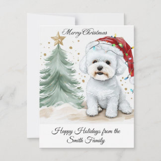 Adorable Bichon Personalised Christmas |  Holiday Card