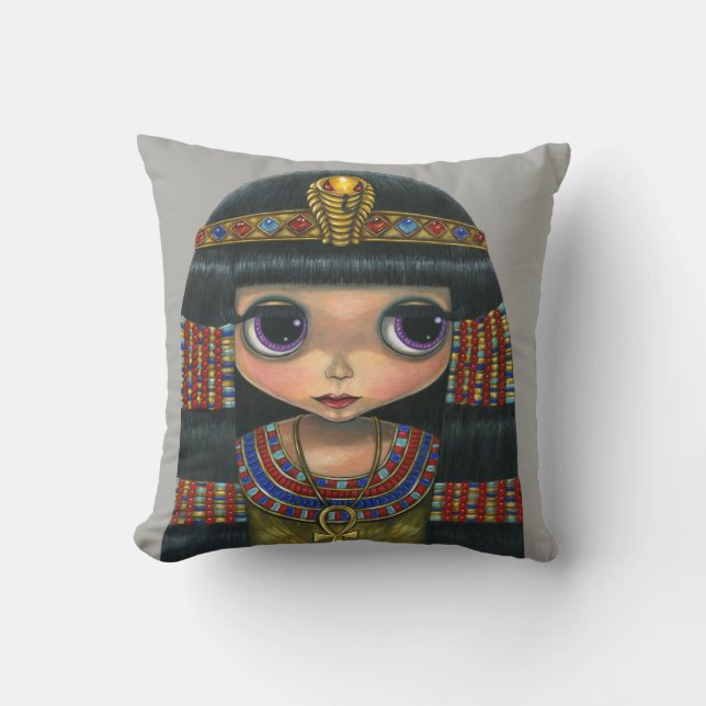 Adorable Big Eye Cleopatra Queen Girl Doll Cushion (Front)