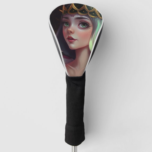 Adorable Big Eyed Queen Golf Head Cover (Front)