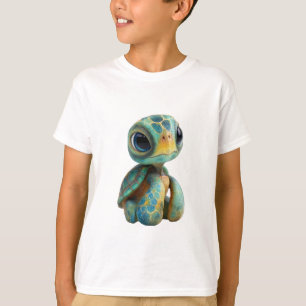 Adorable Big Eyed Turtle Sea Life Kids T-Shirt