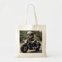 Adorable Biker Dog Tote