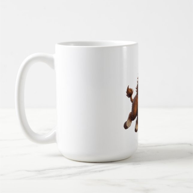 Adorable Bison Playfully Running with a Joyful  Coffee Mug (Left)