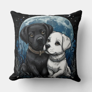 Adorable Black and White Puppies Cushion