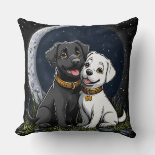 Adorable Black and White Puppies Cushion