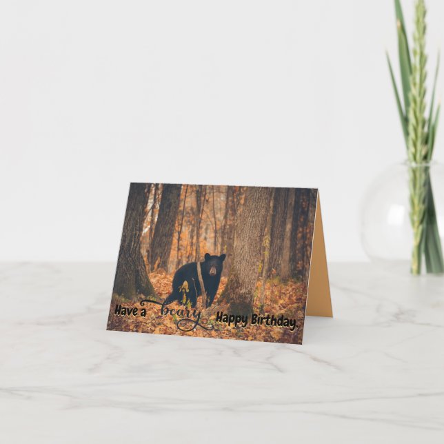 Adorable Black Bear Photo Card (Front)
