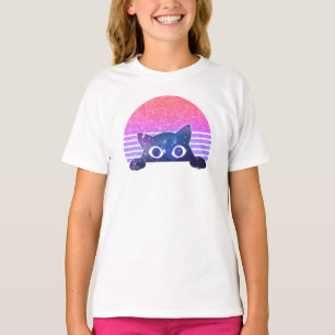 Adorable Black Cat Peeking – Cute Feline T-Shirt
