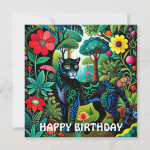 Adorable Black Panther Big Cat Card