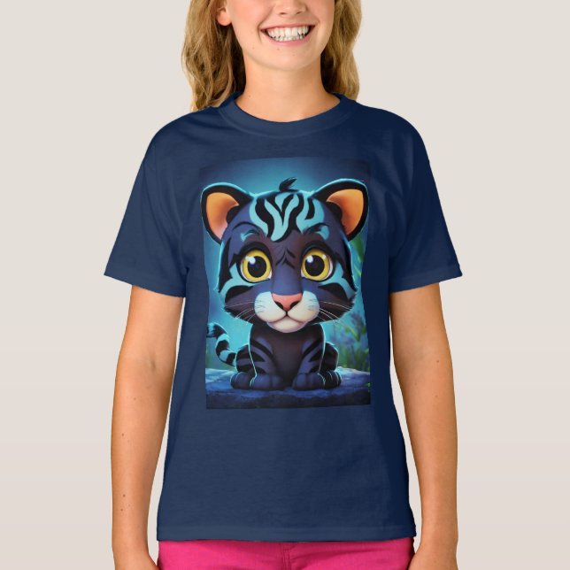 "Adorable Black Tiger Bliss Tee" T-Shirt (Front)