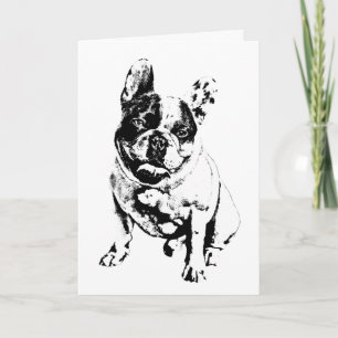 Adorable Black/White Bulldog Greeting Card