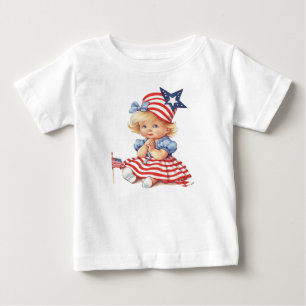 ADORABLE BLONDE HAIRED PATRIOTIC BABY GIRL T-Shirt