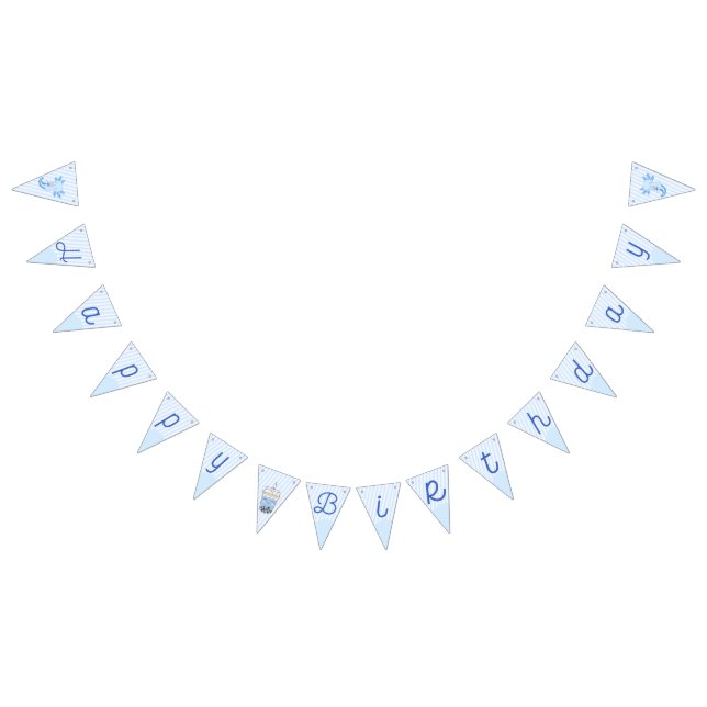 Adorable Blue Axolotl Boba Tea Boy Birthday Bunting (All)