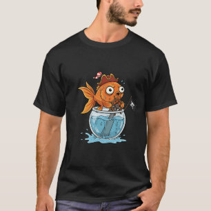 Adorable Blue Coloured Kawaii Fish Cartoon Sticker T-Shirt