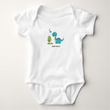 Adorable Blue Dinosaur with Hearts - Cute Brachios