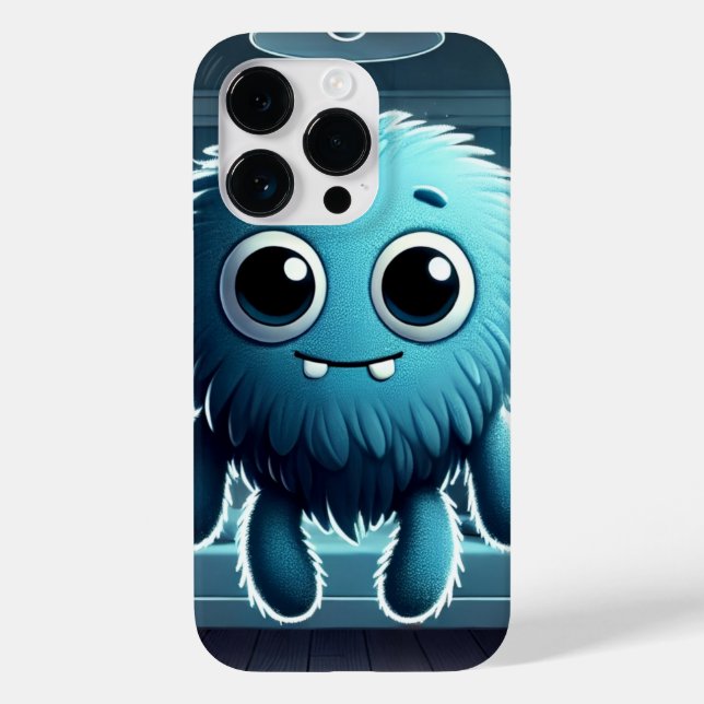 Adorable Blue Fluffy Creature Case-Mate iPhone Case (Back)