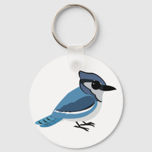 Adorable Blue Jay Key Ring