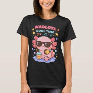 Adorable Blue Kawaii Fish Cartoon Sticker and Deco T-Shirt